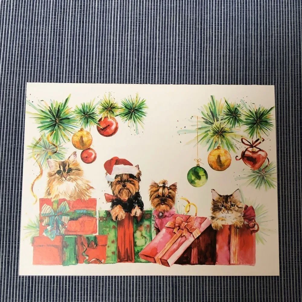 Five (5) Animal Holiday Cards
